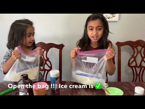 Homemade Ice cream in a bag
