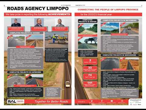 Roads Agency Limpopo takes pride in reporting the following achievement for 2022/23 financial year.