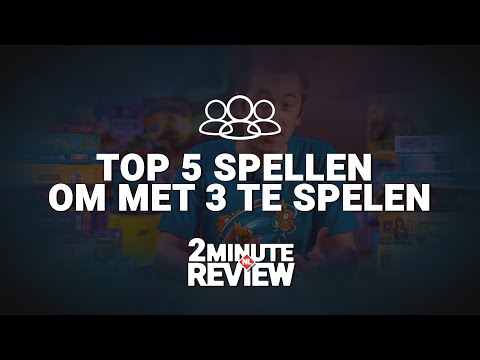 Top 5 bordspellen om met drie te spelen: 3-speler spellen | editie 2020 | 2 Minute Review NL (4K)