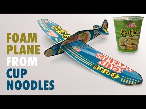 Foam Glider Plane from Cup Noodles - DIY