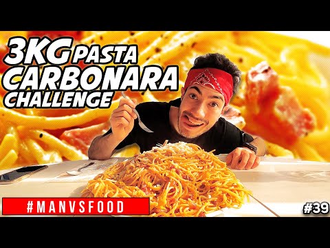 I EAT 3KG OF PASTA CARBONARA Challenge - Cheat Day ITA | MAN VS FOOD