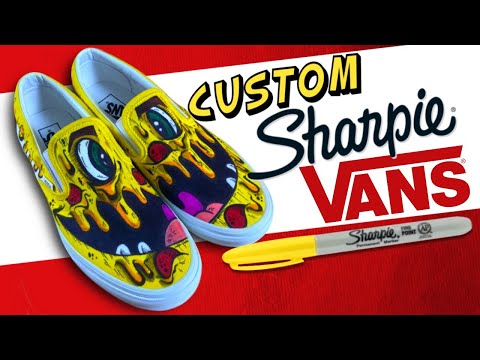 Part of a video titled Custom SHARPIE VANS: PizzaFace! (GIVEAWAY!) - YouTube
