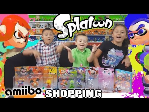 AMIIBO Shopping for SPLATOON!  Silver Mario Score, Wario, Jiggly Puff & More (+ UNBOXING Pac Man)