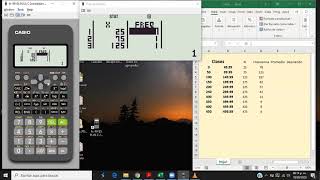 Promedio y desviación estándar de datos agrupados utilizando la calculadora CASIO fx-991