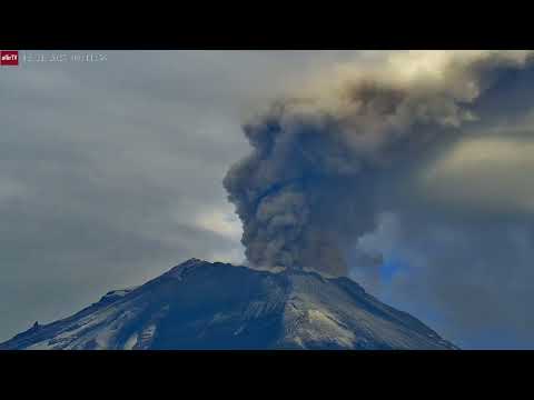 Dec 21, 2025: Popocatepetl Volcano Erupting with Serious Ash Emissions