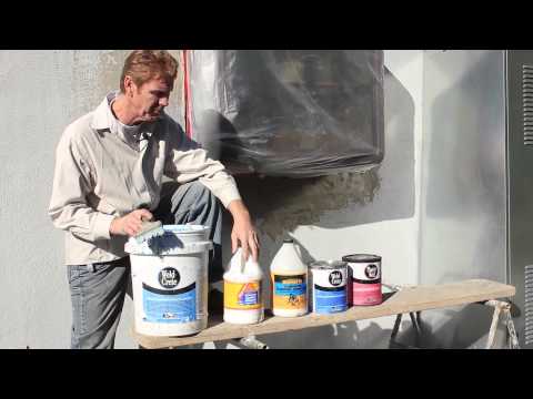 Stucco bonding agents Quikrete Weld-Crete by Larson’s, Sackrete sold everywhere just as good