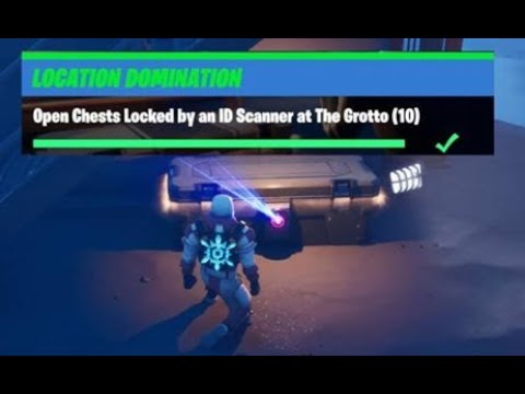 Open Chests Locked by an ID Scanner at The Grotto - Fortnite Location Domination Challenges Guide