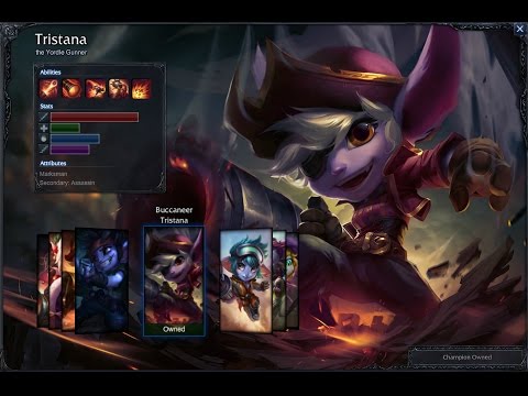 Buccaneer Tristana Skin Spotlight Gameplay 1080p HD League Of Legends