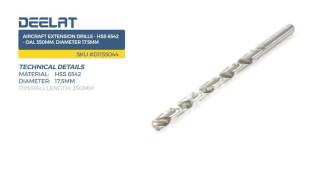 Aircraft Extension Drills - HSS 6542 - OAL 350mm, Diameter 17.5mm