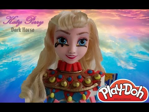 KATY PERRY DARK HORSE PLAY DOH COSTUME DESIGNING WITH YELLOW HAIR ELSA HEAD AND HAIR STYLING