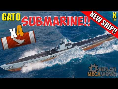 NEW SUBMARINE Gato 4 Kills & 55k Damage | World of Warships Gameplay