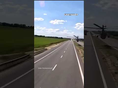 Ukrainian Mi-24 Helicopters Flying Just Feet Above the Ground #warinukraine #aviation