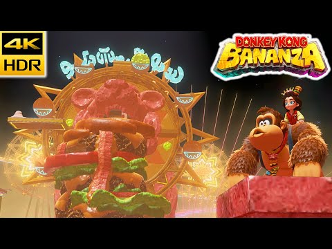 Donkey Kong Bananza – Part 15: Food Theme Park in the Feast Layer! (4K HDR Switch 2 Walkthrough)