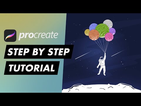 #30 Procreate Easy Step by Step Tutorial - Space Balloons