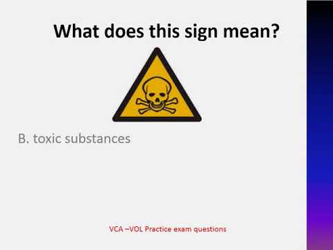 VCA VOL examquestions signs practise 1 in English