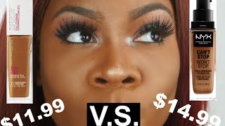 Maybelline Super Stay Foundation vs  NYX Can't Stop Won't St