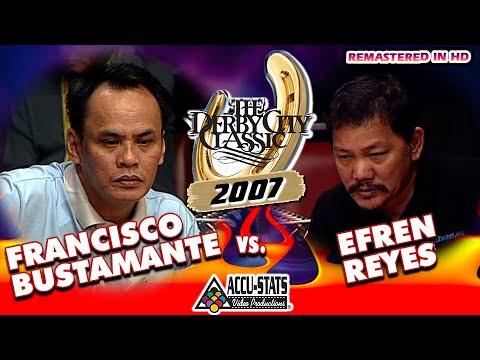 ONE-POCKET: 2007 EFREN REYES VS FRANCISCO BUSTAMANTE - DERBY CITY SEMI-FINALS