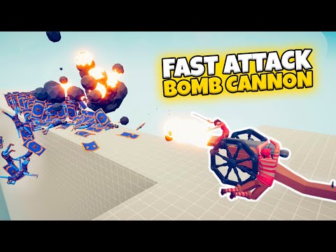 FAST ATTACK BOMB CANNON VS EVERY FACTION (CUSTOM) | TABS MODDED GAMEPLAY
