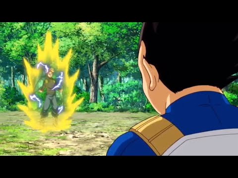 Vegeta shows the power of super Saiyan blue to trunks