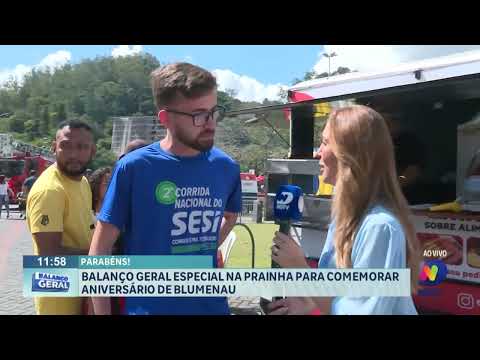 Balanço Geral especial na Prainha para comemorar o aniversário de Blumenau