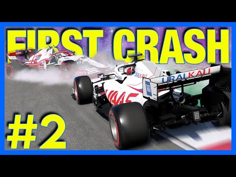 F1 2021 My Team Career : FIRST CRASH OF 2021!! (F1 My Team Part 2)