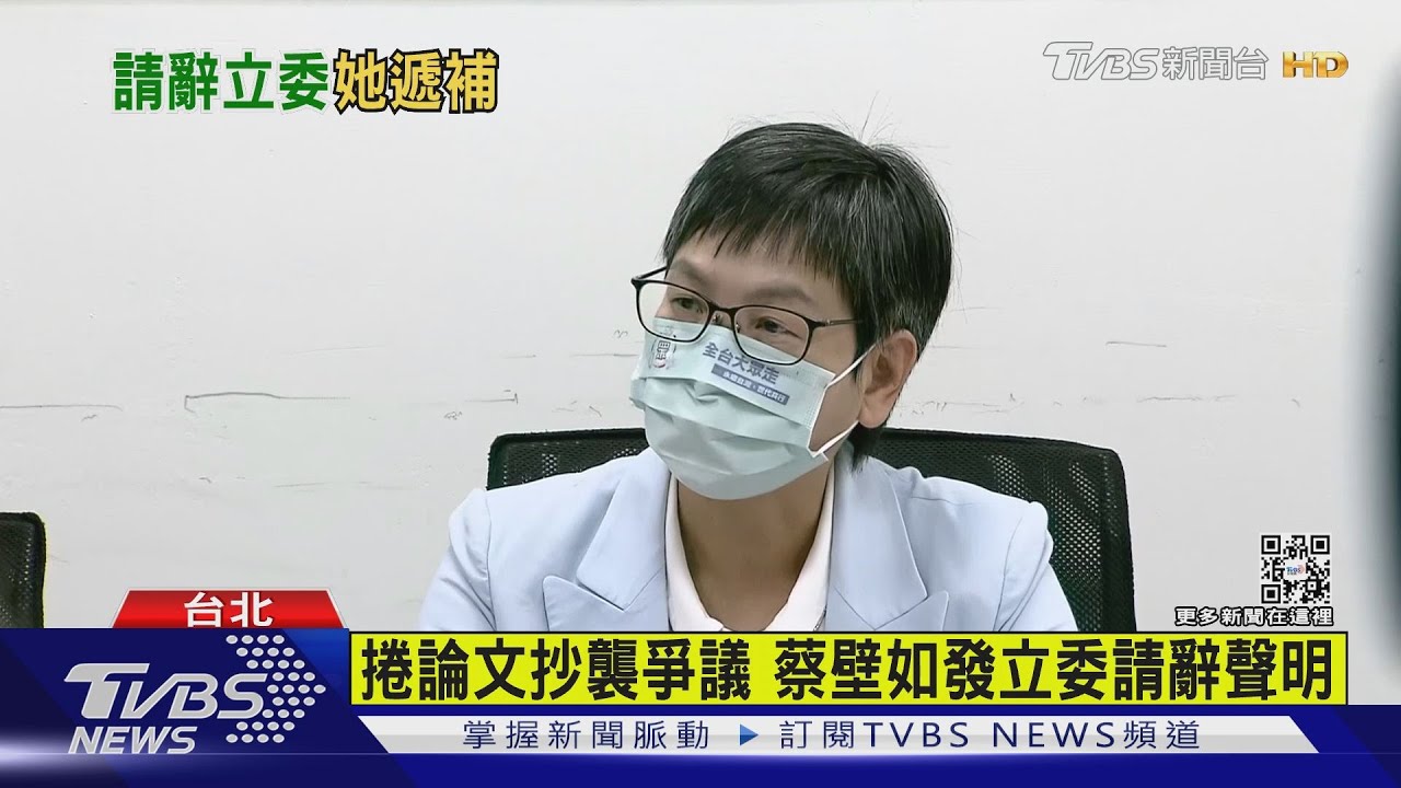 「辭立委非認罪」 蔡壁如:樹立新政治典範