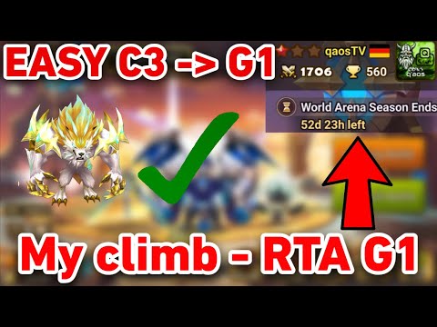 RTA EASY GUARDIAN | My climb to G1 without LD5 | C3 to G1 | #summonerswar