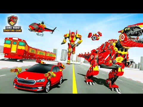 DINO ROBOT CAR TRANSFORMATION Game PLAY...