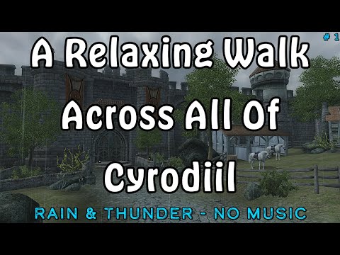 Walking & Relaxing Across All Of Cyrodiil In A Thunderstorm - The Elder Scrolls Oblivion Ambience.