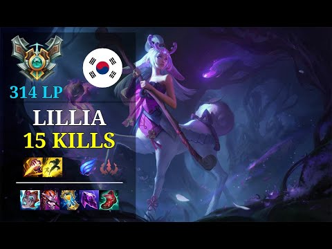 Lillia Jungle vs Taliyah - 15 kills - Bro Chieftain KR Grandmaster (314 LP) Patch 11.4