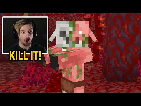 Gamers Reaction to First Seeing a Zombie Piglin in Minecraft