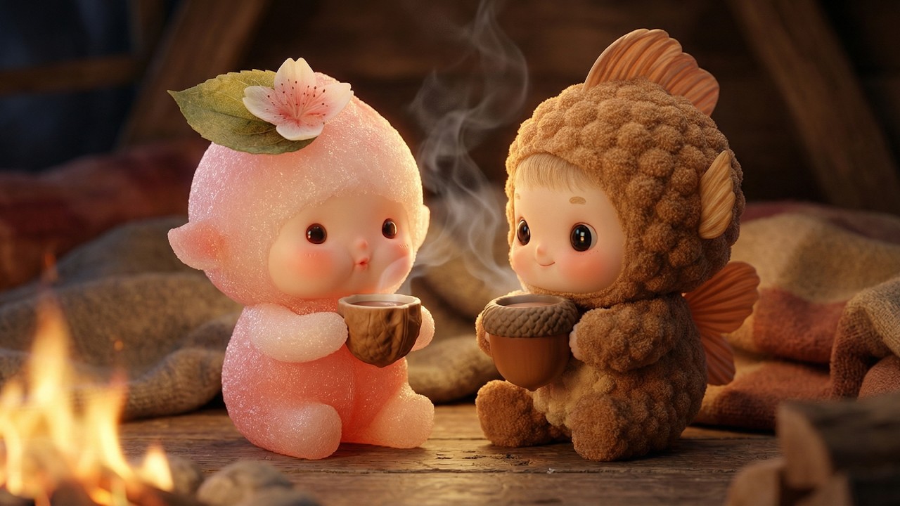 桜餅ちゃんとたい焼きくんの、冬がおわる前のちいさな冒険 ❄️🌸｜ほっこり癒しのAIアニメーション #asmr #aianimation