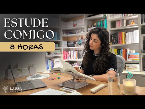 Estude comigo em TEMPO REAL (8 horas) #176 | Study with me | Laura Amorim