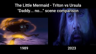 The Little Mermaid - Triton vs Ursula... scene comparison 1989 vs 2023