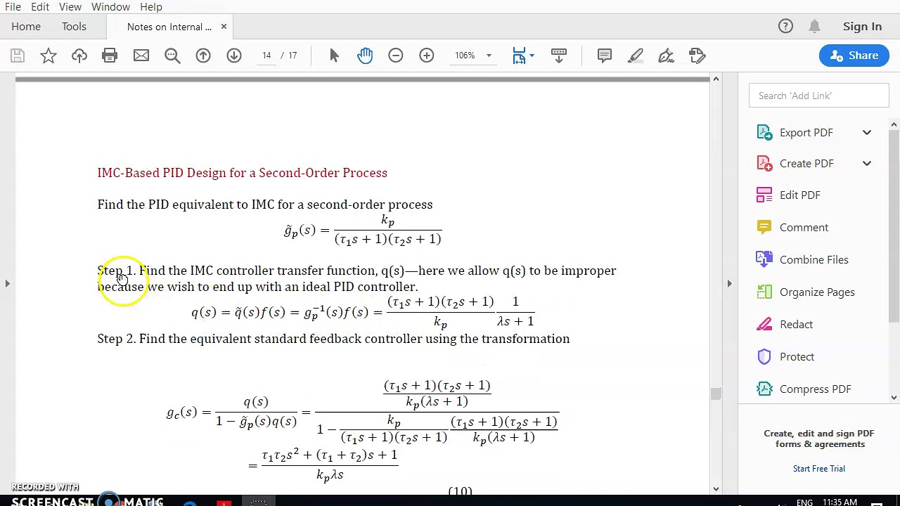 IMC 3 IMC based PID design