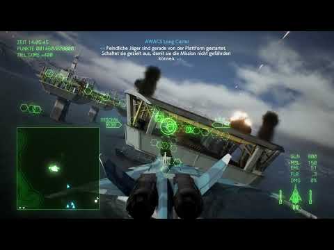 ACE COMBAT™ 7 Fleet Destruction, All 7 structural supports in 1 approach with the CFA44 Nosferatu