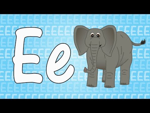 Letter e song for kids - words that start with e - animals that start with e