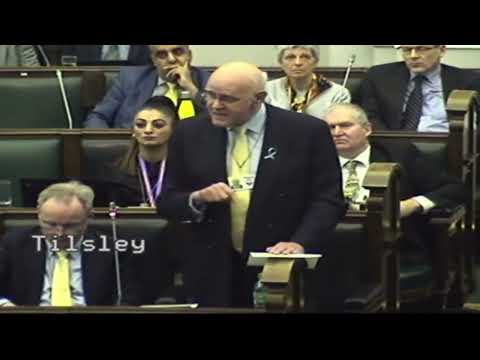Councillor Paul Tilsley speaks at the budget debate about the concerning issue of council debt