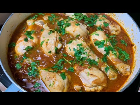 Piernitas de Pollo en Salsa Rico, Fácil y Rapido con pocos ingredientes, con un Arroz con Vegetales