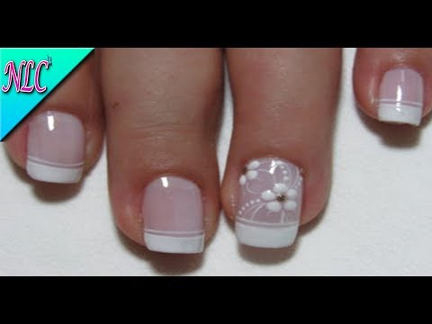 DECORACION de UÑAS FRANCÉS con FLORES – FRENCH NAIL ART – FLOWERS NAIL ART – NLC