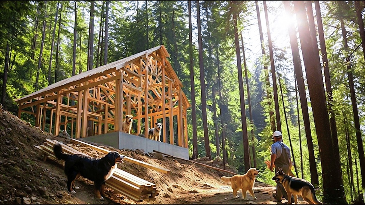 I Spent 60 Days Building a Mountain Wood House Alone with Only Hand Tools: Bushcraft (Full)