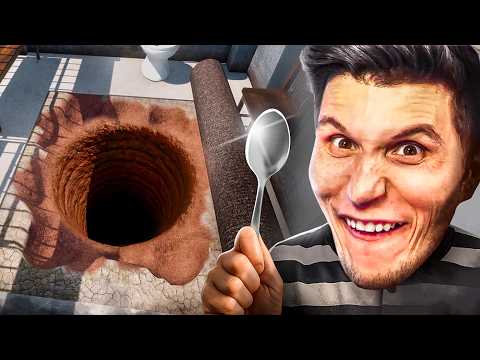 Ich grabe ein LOCH um aus dem GEFÄNGNIS zu fliehen