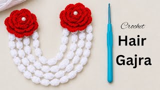 Easy Crochet Rose Hair Gajra Tutorial | DIY Handmade Hair Accessory for Beginners