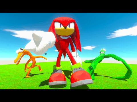 GIANT KNUCKLES VS RAINBOW FRIENDS part1 - Animal Revolt Battle Simulator