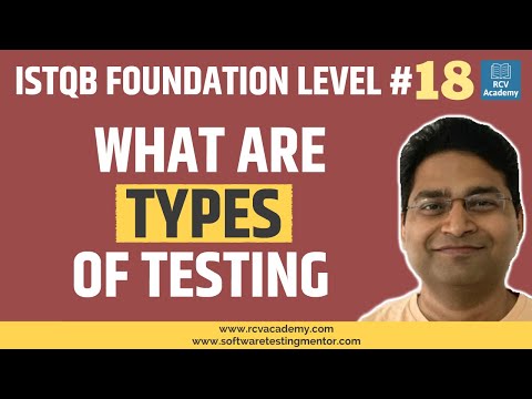 ISTQB Foundation Level 18 Types of Software Testing | Test Types