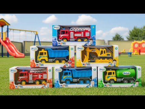 Five Rescue & Construction Trucks in Toy Town 🚒🚛🚜🚧 | Fun Kids Video