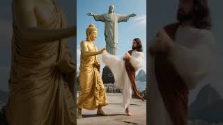 Jesus and Buddha jousting  # midjourney #shorts #aiart #ai #jesus #wolink #buddha #memes