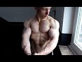 18 Years Old Teen Bodybuilder Flexing Very Ripped Muscle