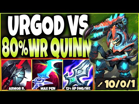 A 80% Win Rate QUINN Main vs My URGOD MONSTROUS BUILD 🔥 LoL Top Urgot s12 Gameplay