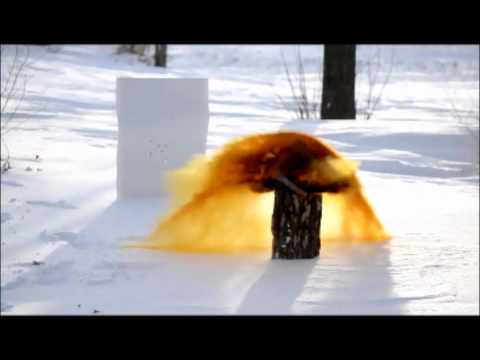 Awesome explosion from rifle shot!! Slower motion (frame by frame)